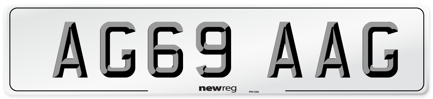 AG69 AAG Number Plate from New Reg